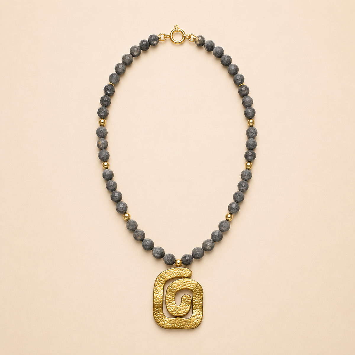 Collar Espiral Gris