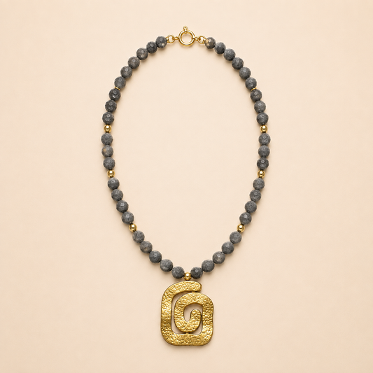 Collar Espiral Gris