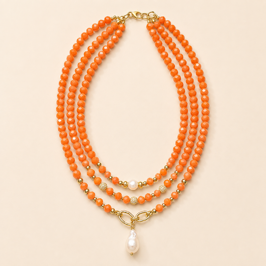 Collar Multihilo Coral